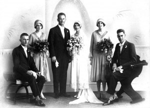 Bridal party of George and Alice Edna McLean (nee Mieland), Ipswich, 1929 - Picture Courtesy of Picture Ipswich
