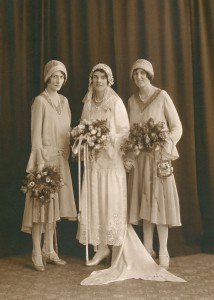 Alice McLean (nee Mieland) with her bridesmaides, Leila Clem and Ione Mieland, Ipswich, 1929 - Image Courtesy of Picture Ipswich