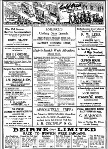 Back to Ipswich Week advertisement - Queensland Times - 16 March 1935 - Courtesy of Trove