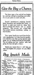 Buy Local advertisement - Queensland Times - 11 October 1930 - Courtesy of Trove