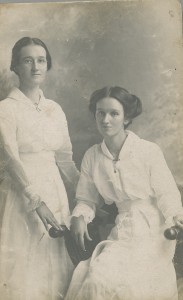Postcard sent to Norman George whilst serving overseas, pictured is Agnes and Henriette George, Ipswich, 1915 - Image courtesy of Picture Ipswich