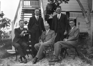  F. A. Whitehead and sons at the Whitehead home, Karragaroo, Eastern Heights, Ipswich, early 1930s
