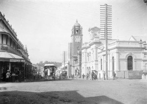 Telegraph poles, Brisbane Street 1910
